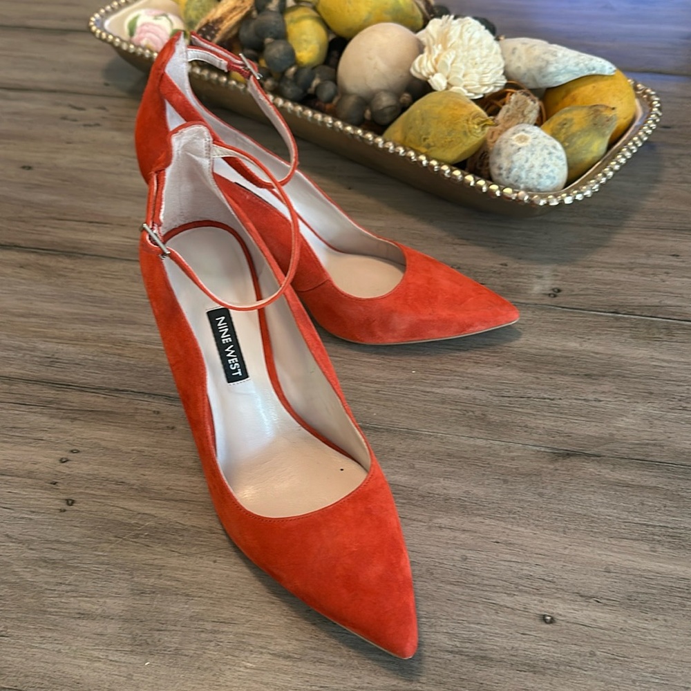 Autumn colors in this sexy suede ankle strap from Nine West